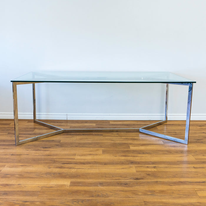 Glass Dining Table With Silver Base