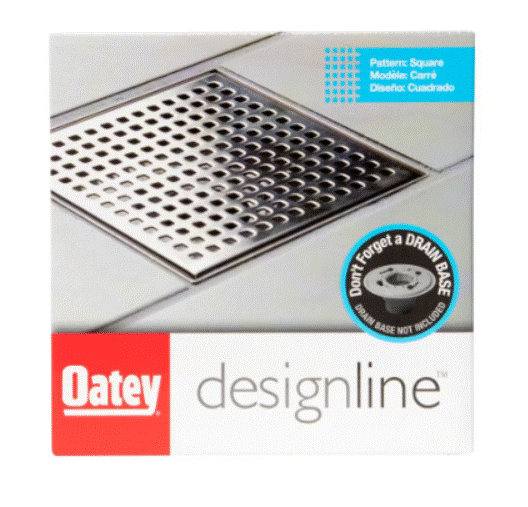 6 in. x 6 in. Stainless Steel Square Shower Drain with Square Pattern Drain Cover