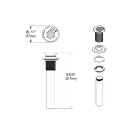 LK174LO Elkay 1-1/2" Drain Fitting Chrome Plated Brass with Perforated Grid and Tailpiece