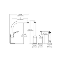 Elkay Everyday Kitchen Deck Mount Faucet with Remote Lever Handle and Side Spray Chrome