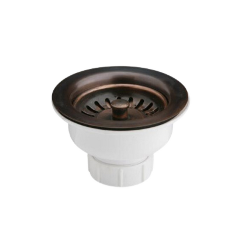 Elkay 3-1/2" Drain Fitting Antique Copper Finish Body and  Basket with Rubber Stopper