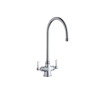Elkay Single Hole with Concealed Deck Faucet with 8" Gooseneck Spout 2" Lever Handles Chrome
