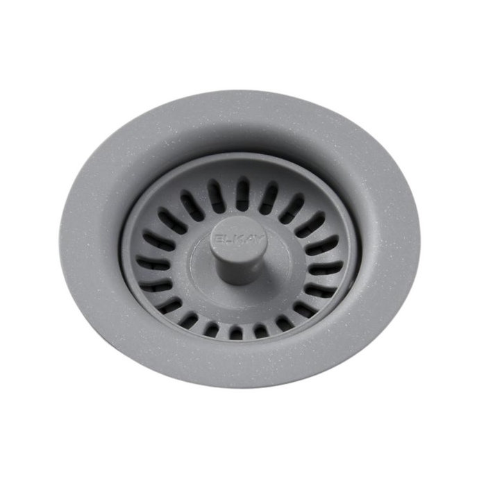 Elkay Polymer Drain Fitting with Removable Basket Strainer and Rubber Stopper Greystone