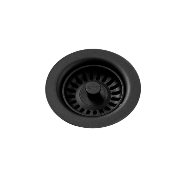Elkay Polymer Drain Fitting with Removable Basket Strainer and Rubber Stopper Caviar