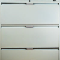 3-Drawer White Steel Filing Cabinet, 36-Inch Wide