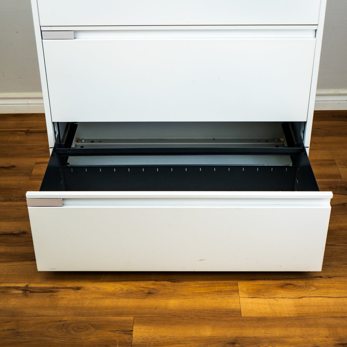 3-Drawer White Steel Filing Cabinet, 36-Inch Wide