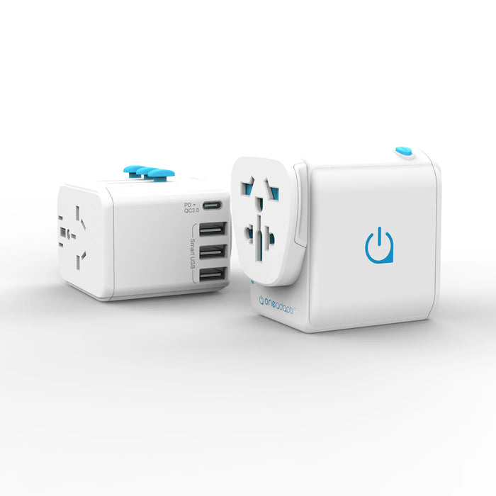 Oneadaptr OneWorld PD, All-In-One World Adapter with USB-C & 3 USB Charger