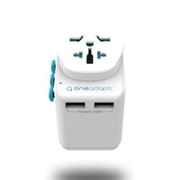 Oneadaptr OneWorld DUO, All-In-One World Adapter with Dual USB Charger