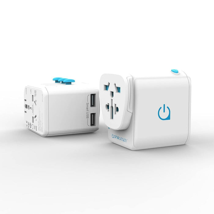 Oneadaptr OneWorld DUO, All-In-One World Adapter with Dual USB Charger