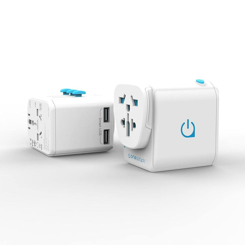 Oneadaptr OneWorld DUO, All-In-One World Adapter with Dual USB Charger