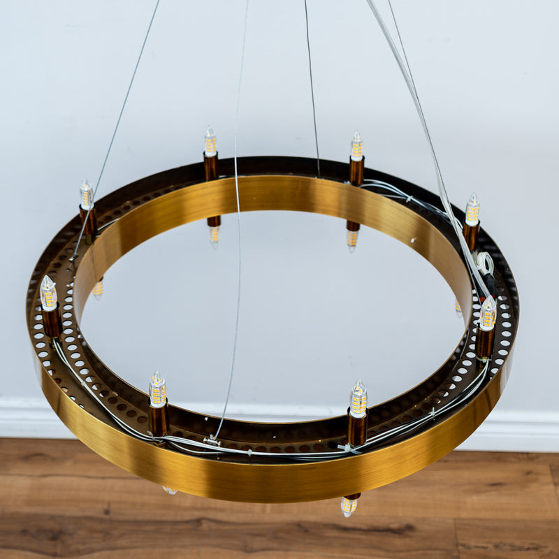 Open Circle Bronze Chandelier - 24" W x 3" H