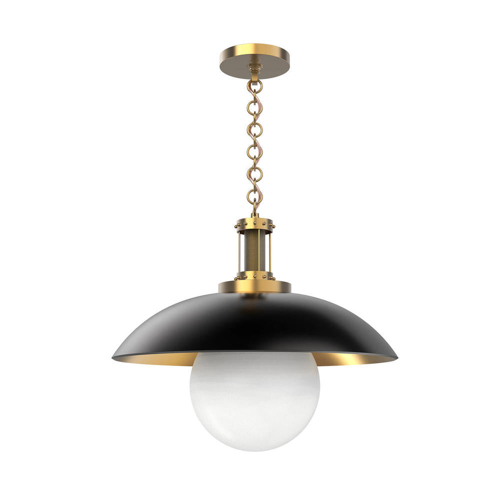 Oviatt 1-Light Pendant - Black and Gold