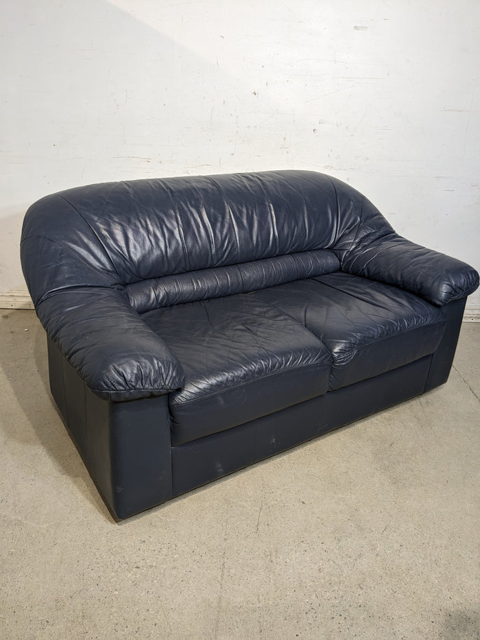 Blue Leather Love seat