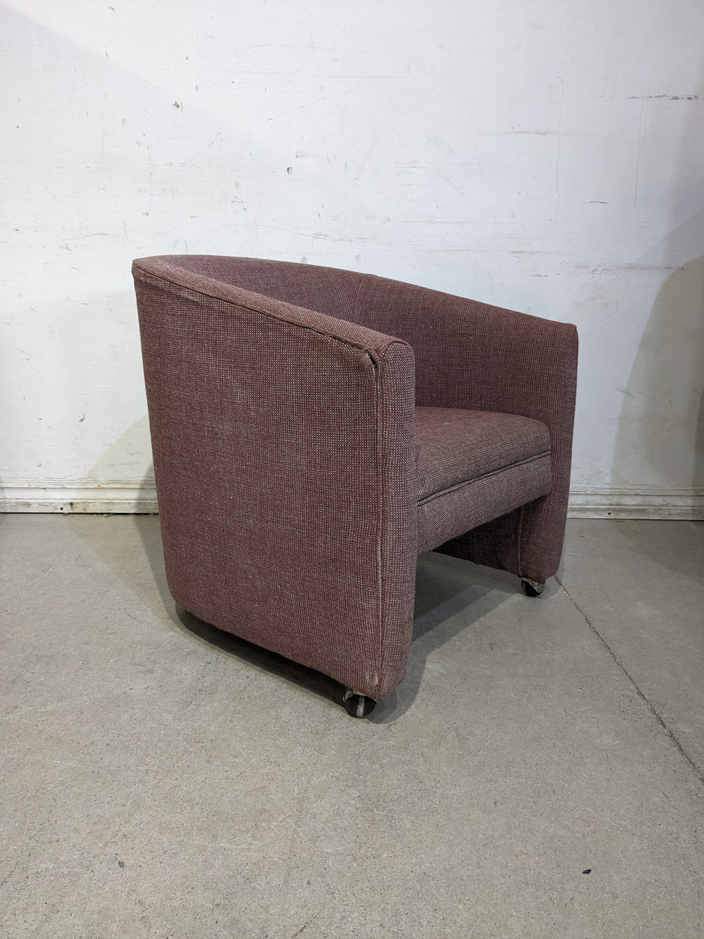 Purple Curved Accent Chair w/Wheels