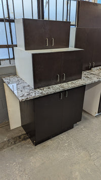 Ebony Kitchen w/ Grey Natural Stone & Island