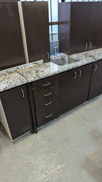 Ebony Kitchen w/ Grey Natural Stone & Island