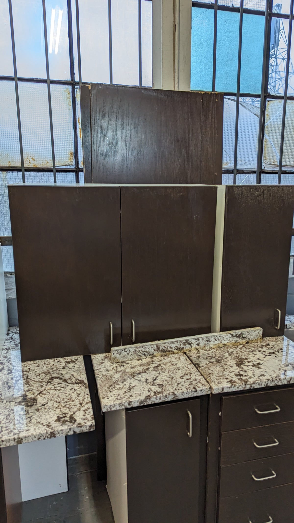 Ebony Kitchen w/ Grey Natural Stone & Island