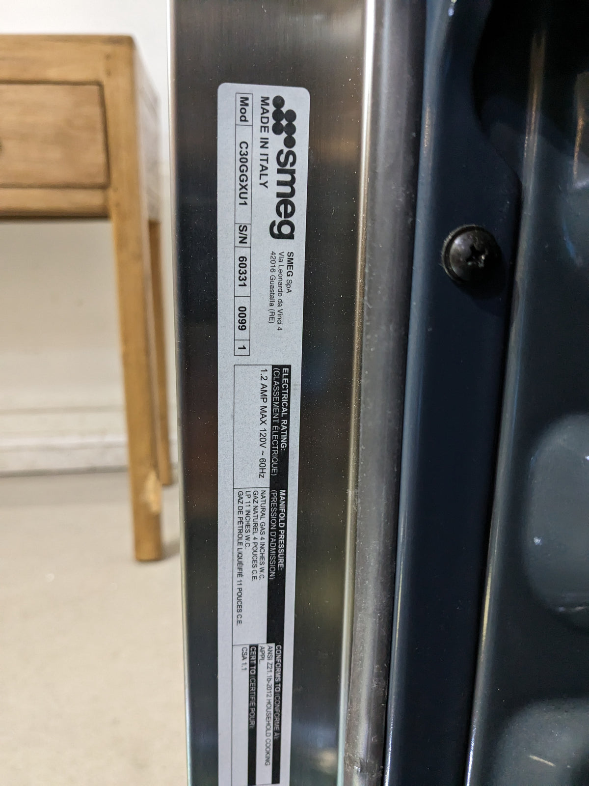 Smeg C30GGXU1 30 Inch Gas Range