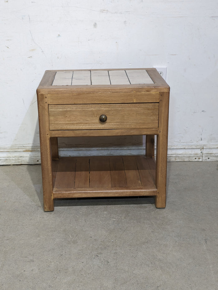 Rustic Style Side table w/ One Drawer