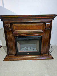Mahogany Finish Fireplace Mantel w/ Coleman Electric Fireplace