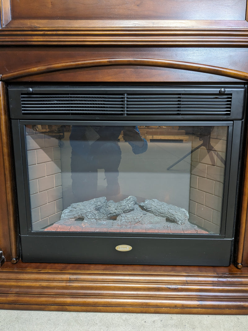 Mahogany Finish Fireplace Mantel w/ Coleman Electric Fireplace
