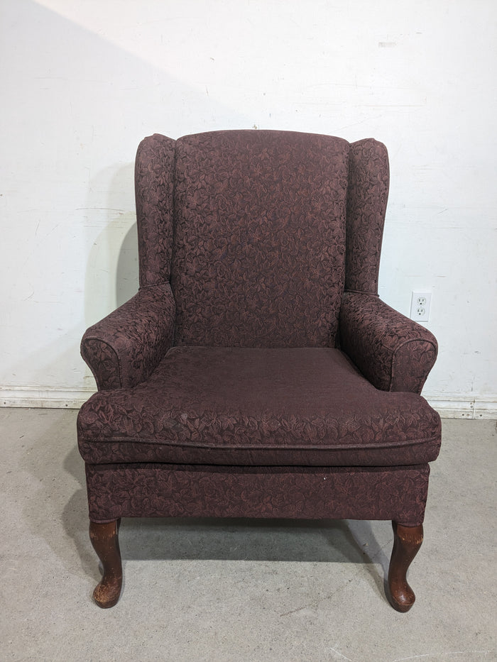 Upholstered Red Wing Chair