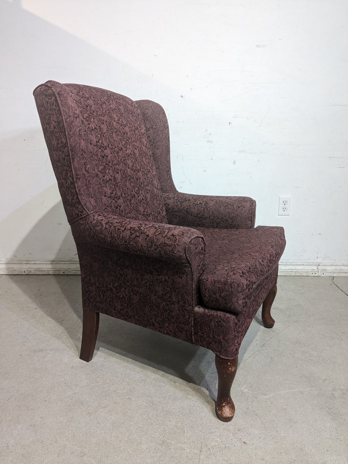 Upholstered Red Wing Chair