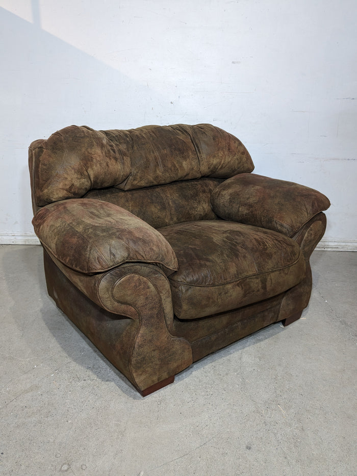 Brown Suede-Look Armchair
