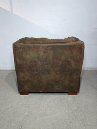 Brown Suede-Look Armchair