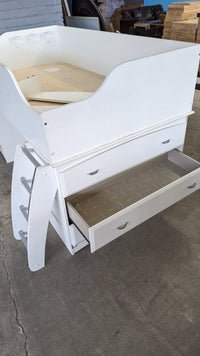 76.5" x 41" White Loft Bed w/ 2 Dressers