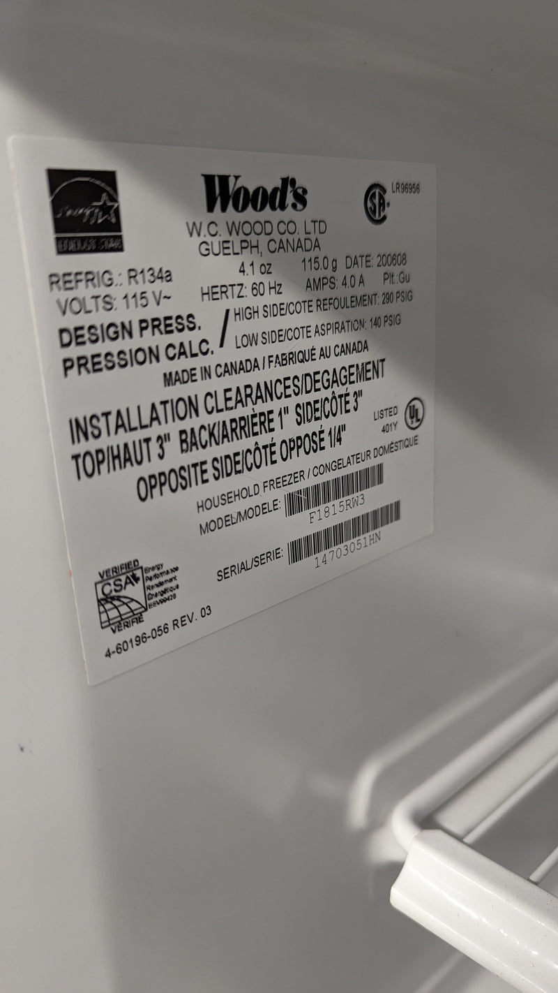 30"W Wood's Upright Freezer