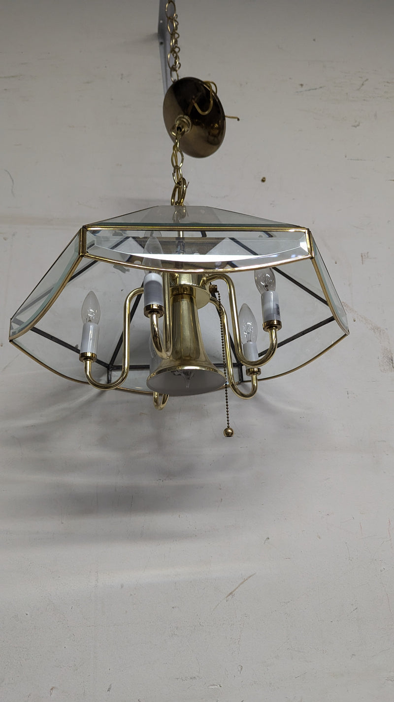 18"W 6-Light Brass Chandelier