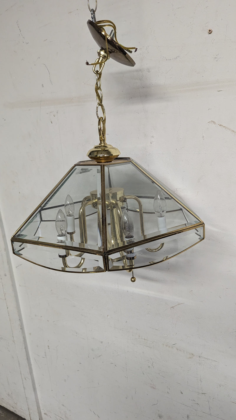 18"W 6-Light Brass Chandelier