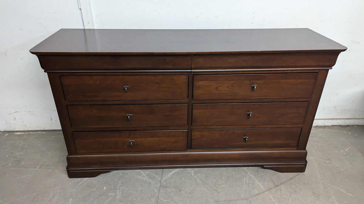 68"W Dark Chestnut Chest of Drawers