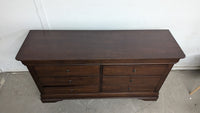 68"W Dark Chestnut Chest of Drawers