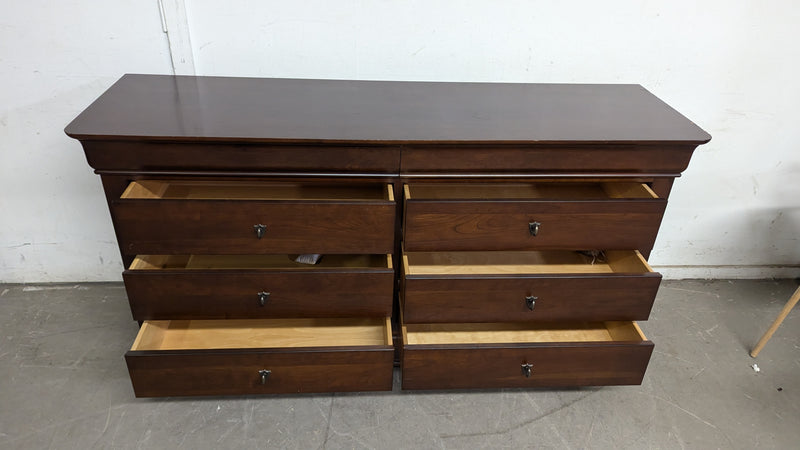 68"W Dark Chestnut Chest of Drawers