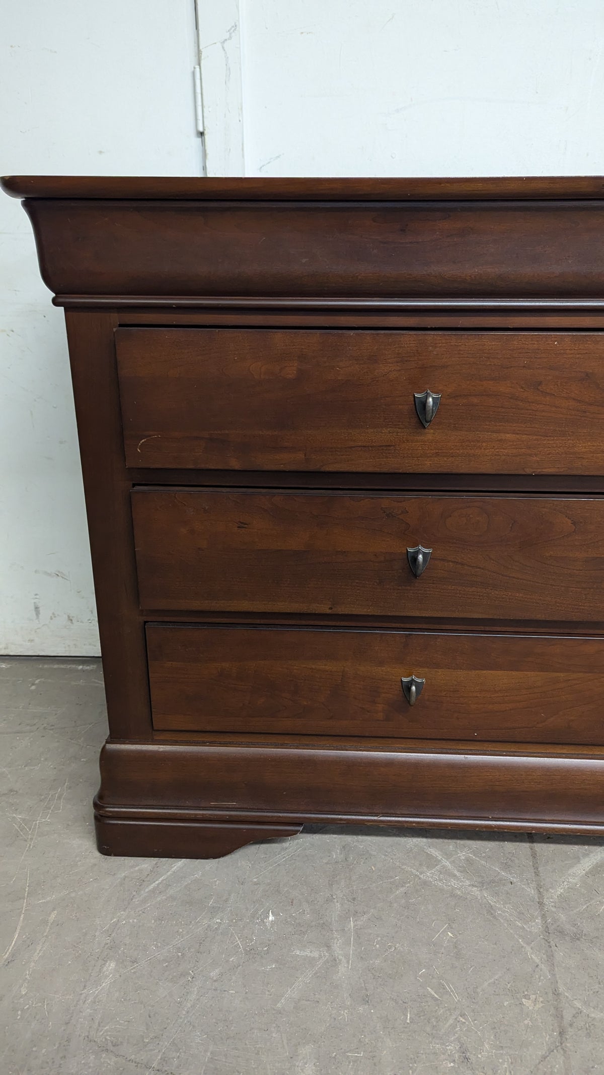 68"W Dark Chestnut Chest of Drawers