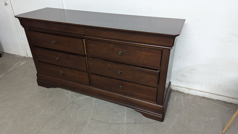 68"W Dark Chestnut Chest of Drawers