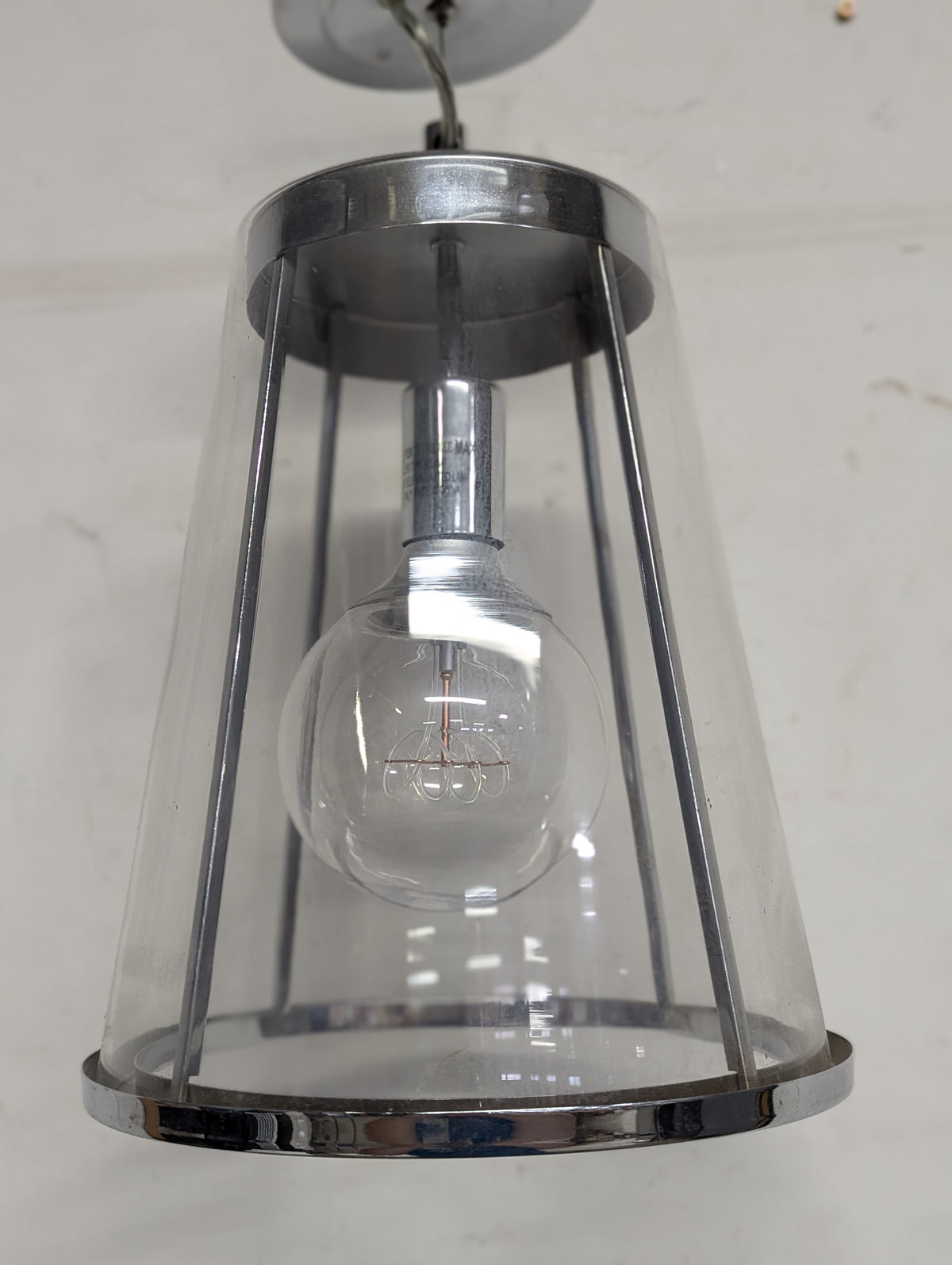 Brushed Nickel & Glass Pendant Light