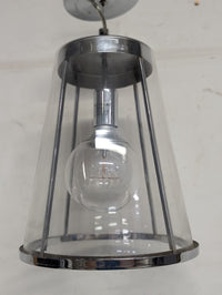 Brushed Nickel & Glass Pendant Light