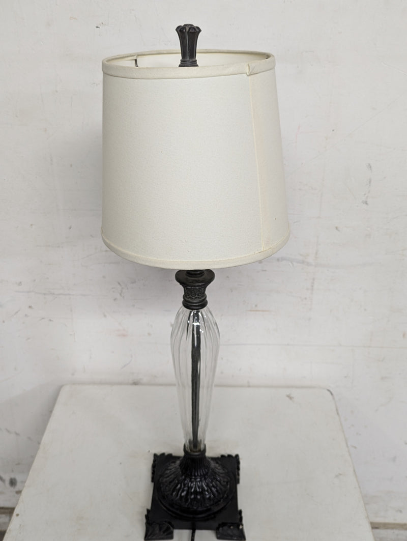 Vintage Art Deco Style Metal/Glass Table Lamp with Shade