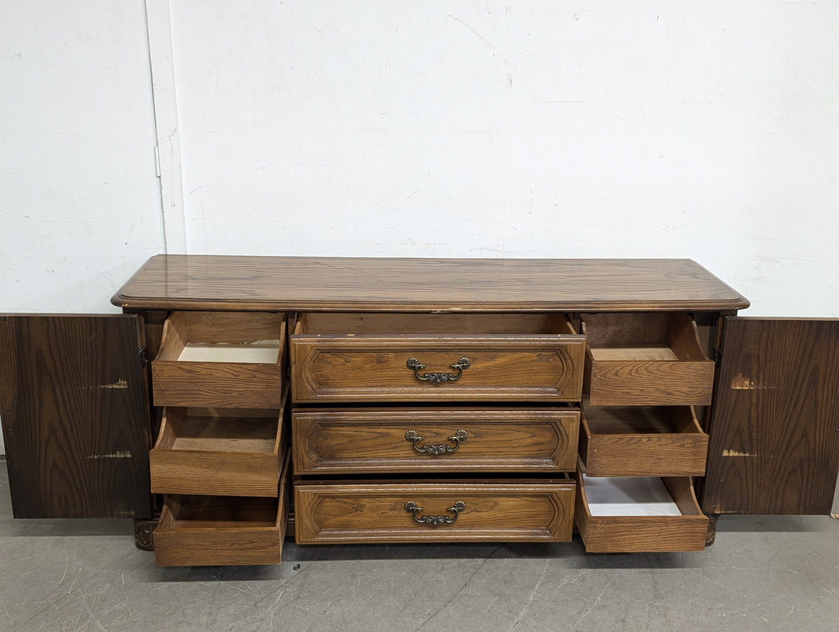 72"W French Provincial 9-Draw Dresser