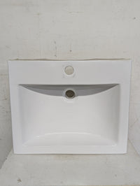 20.5"W Rectangular White Porcelain Sink