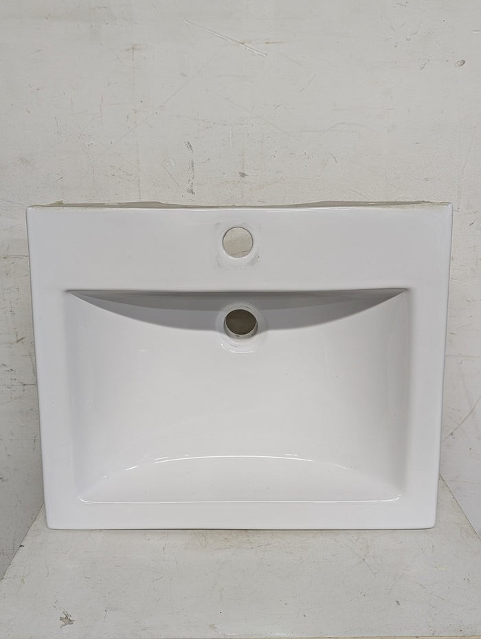 20.5"W Rectangular White Porcelain Sink