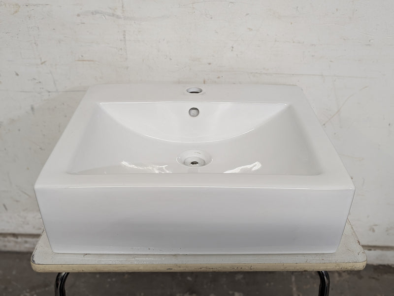 20.5"W Rectangular White Porcelain Sink