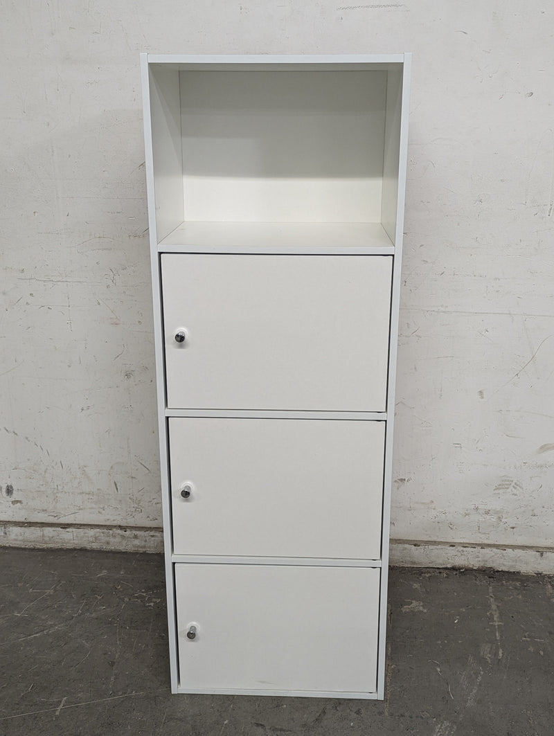 ERGODE Xtra Storage White 3-Door Cabinet with Shelf