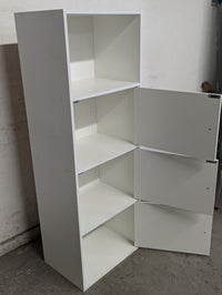 ERGODE Xtra Storage White 3-Door Cabinet with Shelf