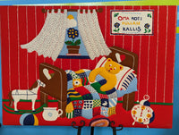 Finnish Tampella Bear Framed Quilt Artwork