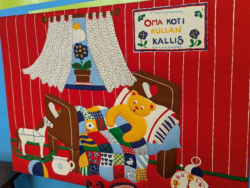 Finnish Tampella Bear Framed Quilt Artwork