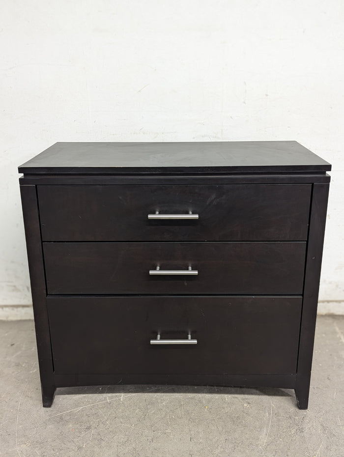 BERMAN FALK Black 3-Drawer Chest/Dresser